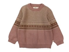 Wheat pullover Elias powder brown jacquard